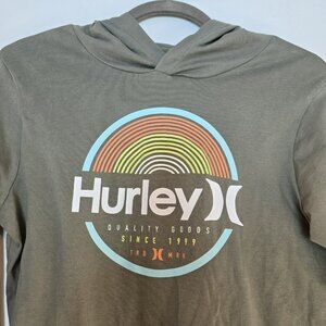 Hurley Hooded Youth Boys Long Sleeve Graphic Logo Size Large NWT Back To School